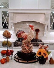 New(NOS) Homegoods XLarge Ceramic Rooster Sculpture;Handpaintd Vietnam Made 19