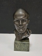 Soviet Russian Solid Metal Bust of Vladimir Lenin Statue Sculpture picture