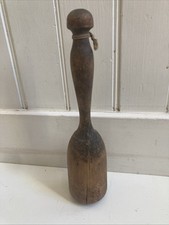 Antique Primitive Wooden Potato Masher Pestle Farmhouse Kitchen Tool 11 Inch picture
