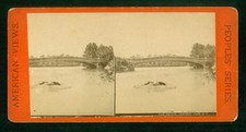 a778, American Views Stereoview, # -, Oak Bridge, (should be Bow Bridge), 1870s picture