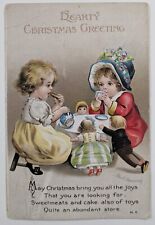 1915 Ellen Clapsaddle  Hearty Christmas Greeting Embossed antique Post Card picture