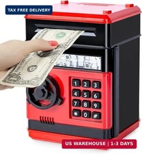 Refasy Piggy Bank Cash Coin Can ATM Bank Electronic Coin Money Bank for Kids Age picture