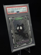 2025 Topps Chrome VeeFriends White Eyes Very Lucky Black Cat #3 SSP PSA 10 picture