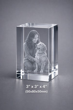 Custom 3D Crystal Photo Gift Laser Engraved Glass Cube Picture Block picture