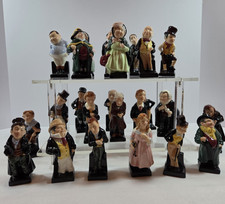ROYAL DOULTON DICKENS FIGURINES - SET OF 24 - LUCITE DISPLAY - BONE CHINA - EXC. picture