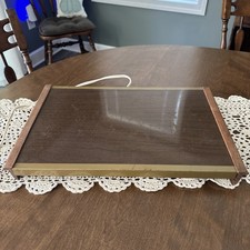 Vintage Party Hostess Electric Warm O Tray Wood Grain Food Warmer - WORKS EUC picture