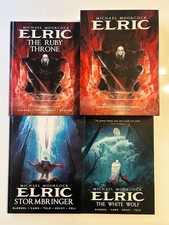 MICHAEL MOORCOCK ELRIC the first cycle HARDCOVER BOX SET VOL 1 2 3 NO 4 Titan HC picture