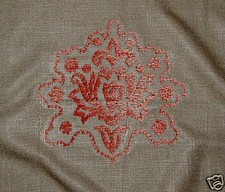 SAHCO HESSLEIN Carma Viscose Linen Chenille natural orange embroidery 17 yds picture