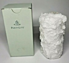 PartyLite Snow Pillar Candle White 3 x 6 Round Textured Retired NIB P2F/C3688 picture