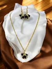 Pug Charm Necklace & Earrings Set, Dog Lover Jewelry Gift for Pug Mom picture