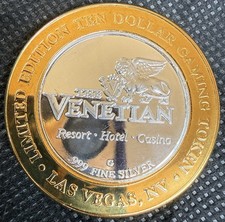 THE VENETIAN HOTEL & CASINO Limited Edition 999% .6 Oz Pure Silver Strike Center picture