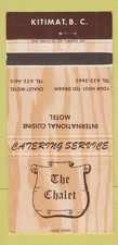 Matchbook Cover - The Chalet Motel Kitimat BC 30 Strike picture