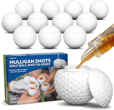 Gosports Mulligan Shots Golf Ball Shot Glasses with Lids - 12 Pack - Funny Golf picture