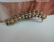 Vintage Solid Brass Copper Crawling Caterpillar Figurine Insect Statue picture
