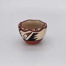 Native American Vintage VC Jemez Pueblo Pottery  Bowl Handcrafted (1 7/16x1