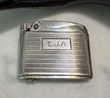Vintage Ronson Adonis Sterling Silver Flat Cigarette Lighter Monogrammed picture