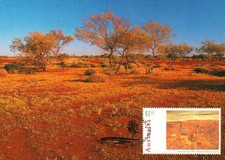 1995 VINTAGE Pilbara Landscape POSTCARD Maxicard FDI stamp as NEW Northbridge picture