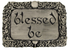 Blessed Be Wall Plaque Stone Finish Dryad Design Wiccan Saying Welcome Sign picture