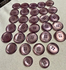 Vintage Purple Pearl Lucite Plastic Buttons Mixed Sizes – Lot of 31 (25 Large, 4 picture