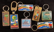 Lot of 7 Vintage FLORIDA Travel Souvenir & Tourist Keychains picture