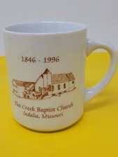 Vintage Flat Creek Baptist Church Sedalia Missouri 150 Years Ceramic Mug RARE  picture