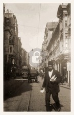 Istanbul Constantinople Turkey c1920s Grand rue Pera Streetcar RPPC COPY picture