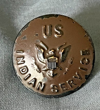 US Indian Service Button 2-Piece Waterbury CT Original With Paint picture