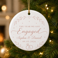 Personalized Just Engaged Christmas Ornament, Custom Couple Keepsake 2026 picture