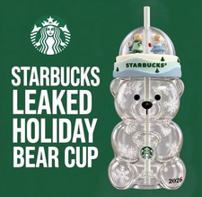 2026 Limited Edition Starbucks snow  Bearista Bear Glass Cup Christmas Pre-order picture