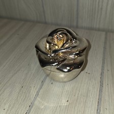 Vtg Silver Rose Felted Jewlery Box Trinket Gift Box 4