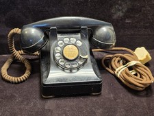 Vintage 1937 Bell System Western Electric Black Rotary Desk Phone Model 302 picture