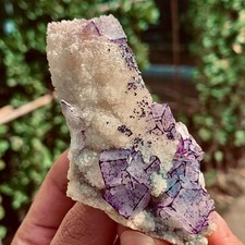 62G Natural Purple QR code fluorite Cube Crystal Mineral Specimen picture