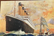 Rare Titanic & Olympic White Star Line Postcard picture