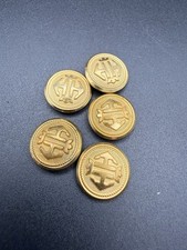 Vintage HAPAG Hamburg America Line Uniform Buttons Set 5 Gold Tone Maritime Ship picture
