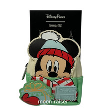 Disney Parks Mickey Mouse Loungefly Holiday Mini Backpack Bag Charm Keychain picture
