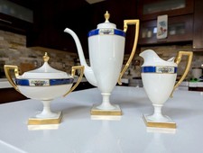 Antique Lenox Belleek Meadowbrook Porcelain Coffee Tea Service Set Neoclassical picture