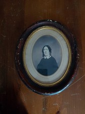 Antique 19th Century Victorian / Civil War Era Woman Oval Portrait in Ornate... picture