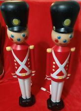 Blow Mold Toy Soldiers Light Up General Foam Christmas Decoration Display Pair picture