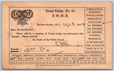 K62/ Sackets Harbor New York Postcard c1924 Lake Ontario IOOF Odd Fellows 68 picture