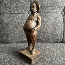 Vintage Ouro Artesania Sancho Panza Hand Carved Wood Figure Spain 10” picture