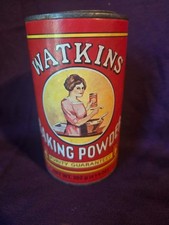 Vintage Advertising Watkins Baking Powder Can In Good Condition, Empty Container picture