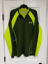 Under Armour Dark Green & Neon Yellow Half-Zip Performance Jacket picture