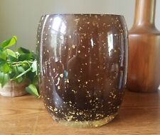 Vintage Nicole Miller Wastebasket Gold Rush Lucite w/ Gold Flakes MCM picture