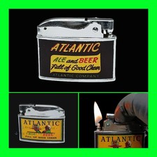 Vintage Atlantic Ale & Beer Flat Ad Cigarette Lighter In Working Condition RARE picture