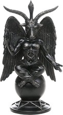 Baphomet Horned Sabbatic Goat Solve et Coagula Statue 10 Inch Tall Hand Painted picture