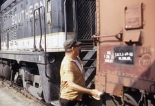 sl47 Slide 1970's Southern Railway Locomotive Train Railroad 082a picture