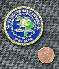 Naval Special Warfare Unit Four Fuerzas Especiales Bone Frog Challenge Coin picture