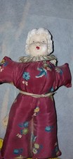 Vintage Plaster Head Cloth Pin Cushion Girl Doll 8 1/4