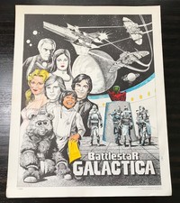 VTG 1978 Battlestar Galactica Original Craft Master Coloring Poster 17.5 x 22 picture