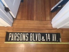 NYC TRANSIT VELLUM ROLL SIGN SECTION BROOKLYN 1956 PARSONS BOULEVARD 14th AVENUE picture